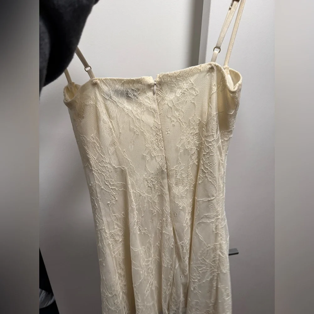 WeWoreWhat Cream Satin Dress
